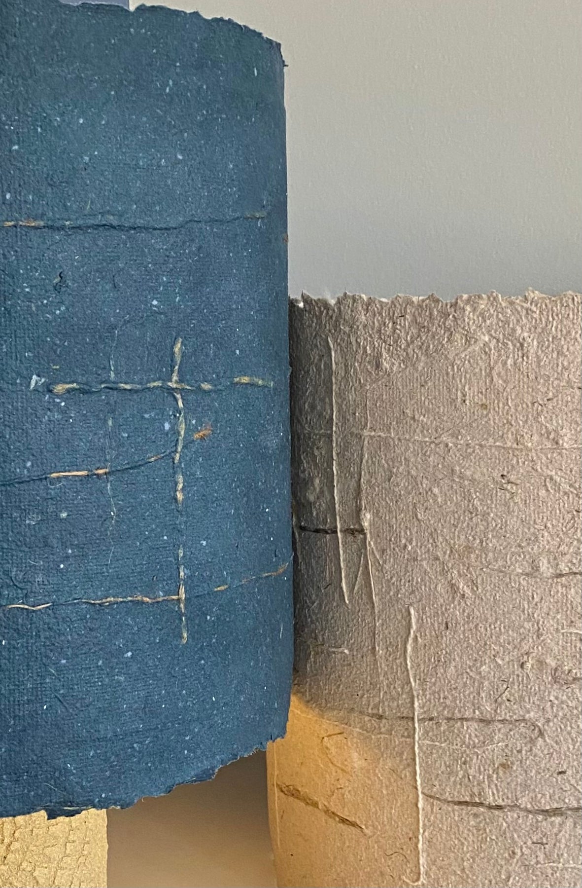 Lampshade "Steely Blue Handmade Paper"  30cm Lampshade