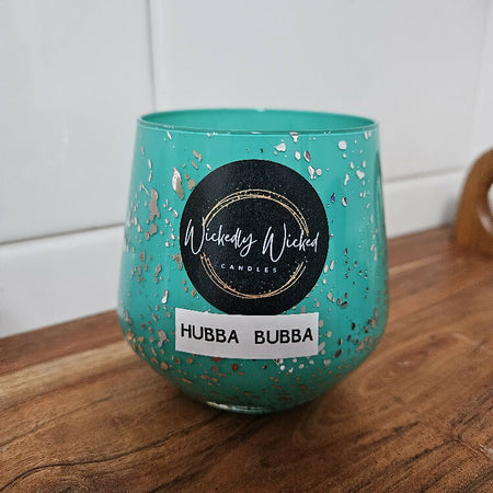 Teal with Silver Speckles Candle- Hubba Bubba