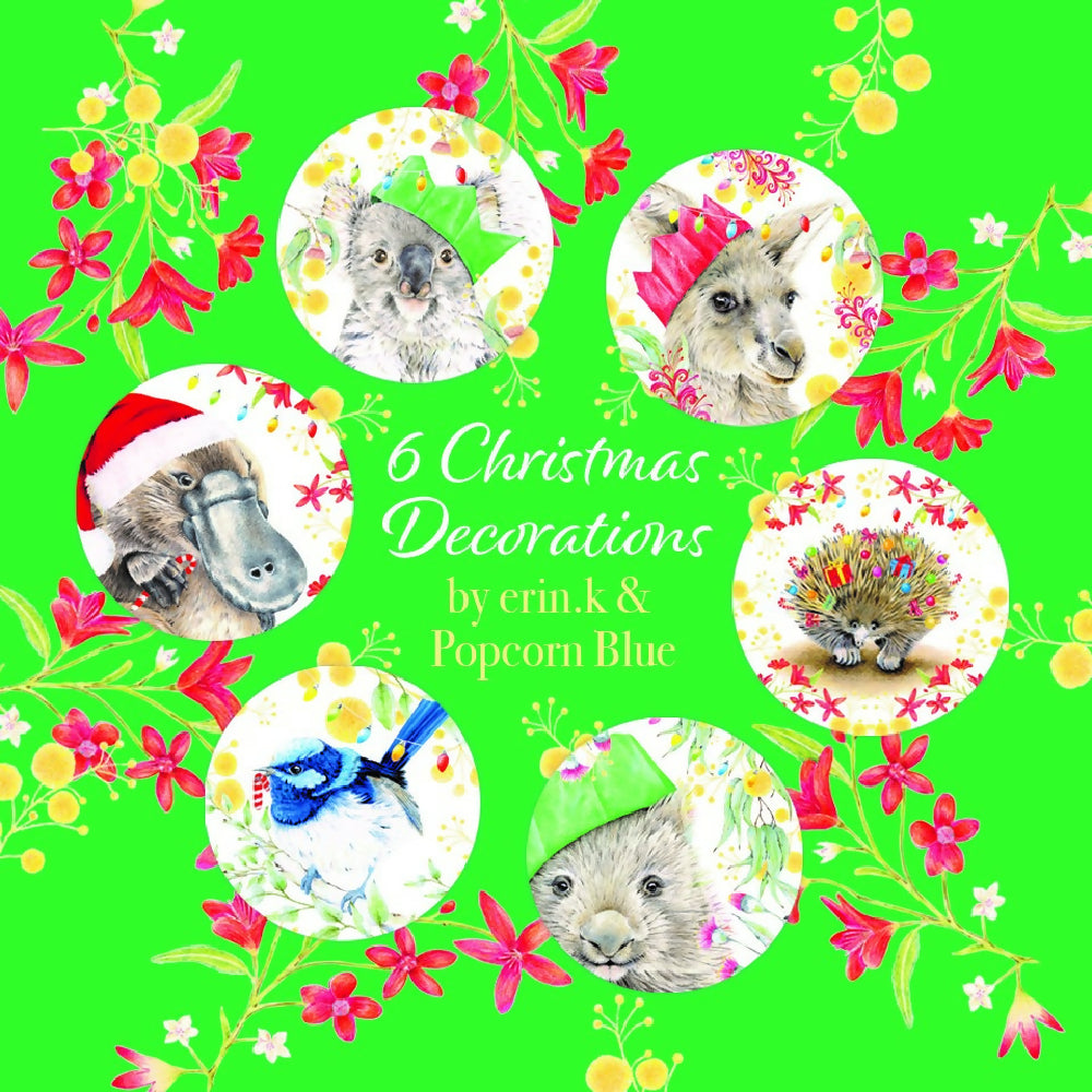 AUSSIE CHRISTMAS – set of 6 decorations