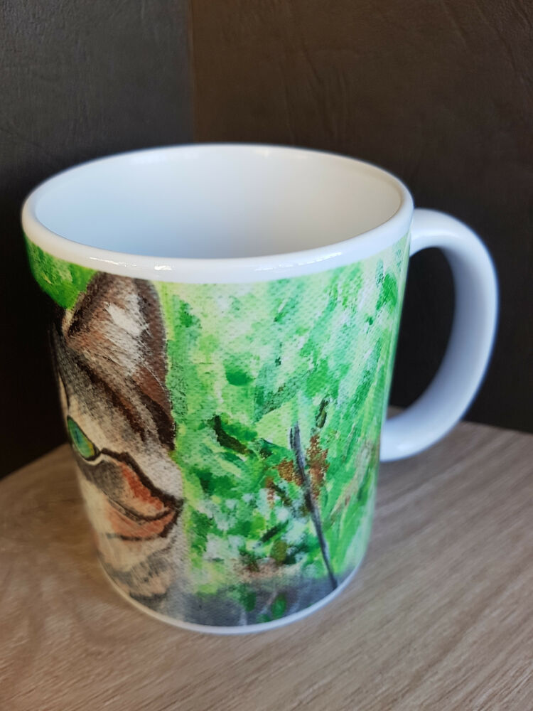 Art Print Green Eyes Cat Mug