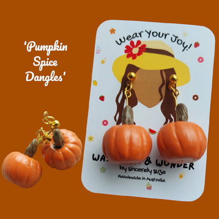 Polymer Clay Earrings - Pumpkin Spice Dangles