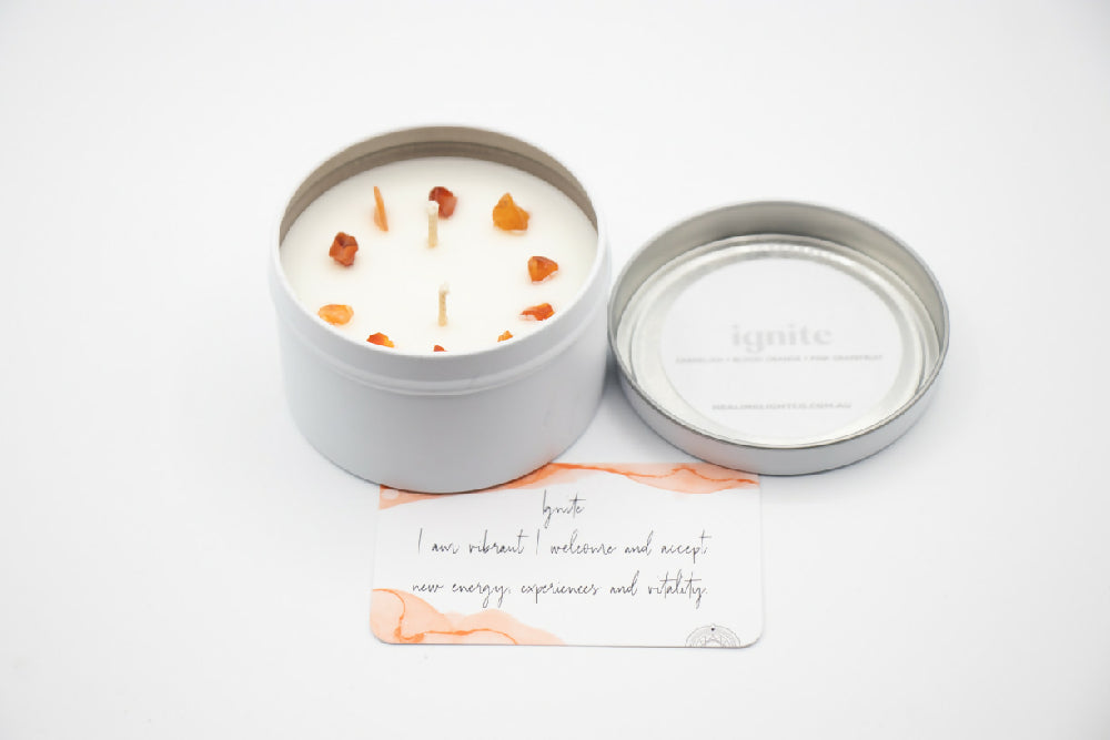 Ignite- Crystal Soy Affirmation Candle