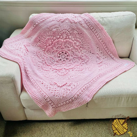 Powder Pink ‘Baby Arcadia’ Heirloom Handmade Baby Blanket