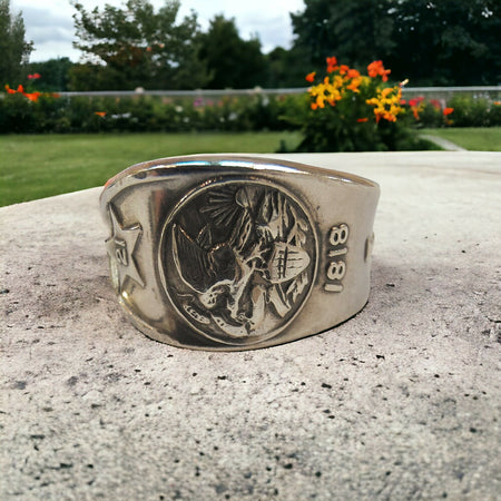 Vintage Sterling Silver Illinois Souvenir Spoon Ring