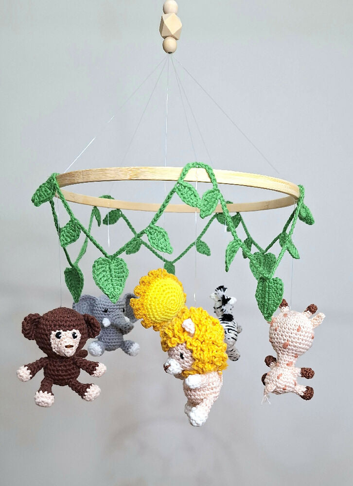 Jungle animal nursery mobile