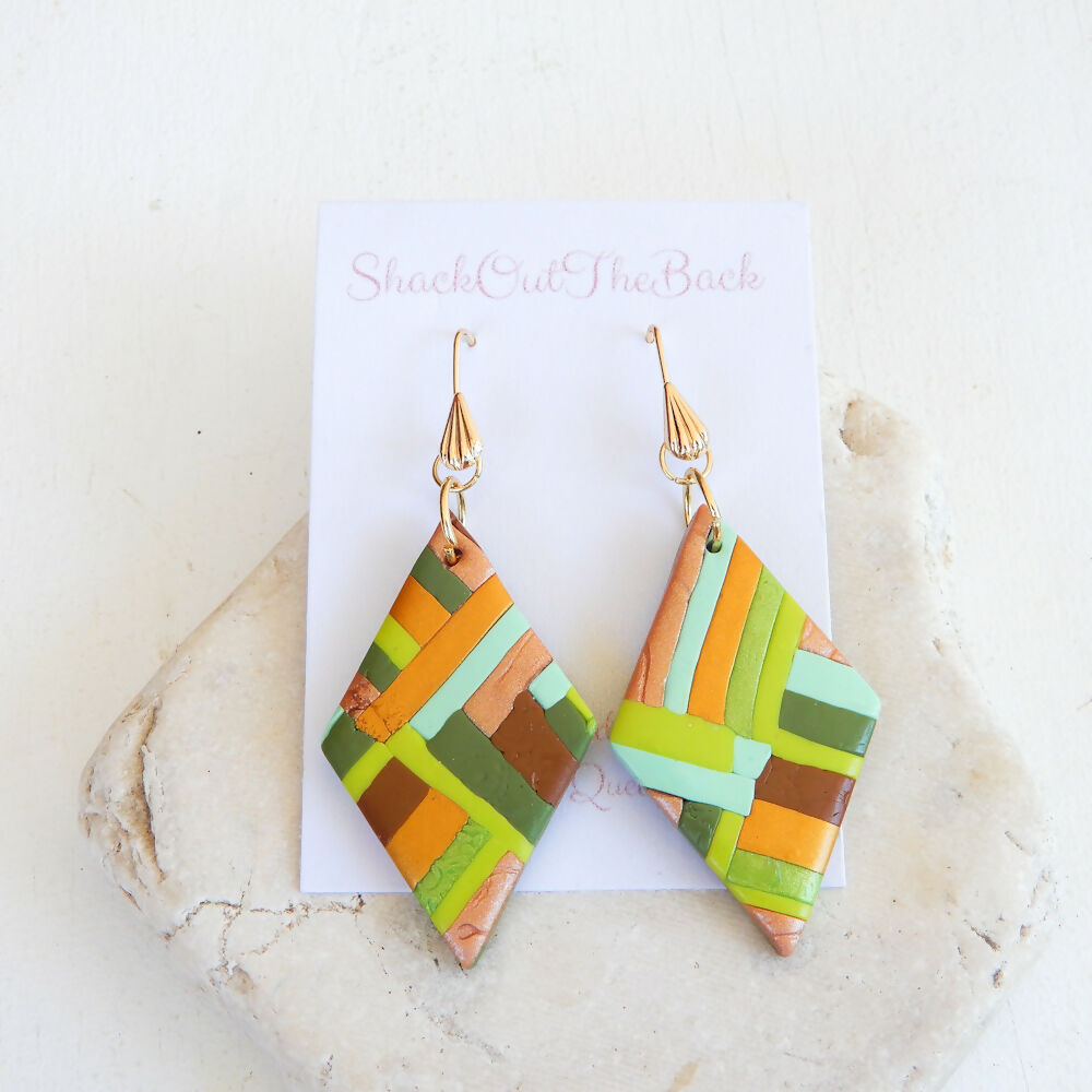 Striped Polymer Clay Earrings "Avenue"