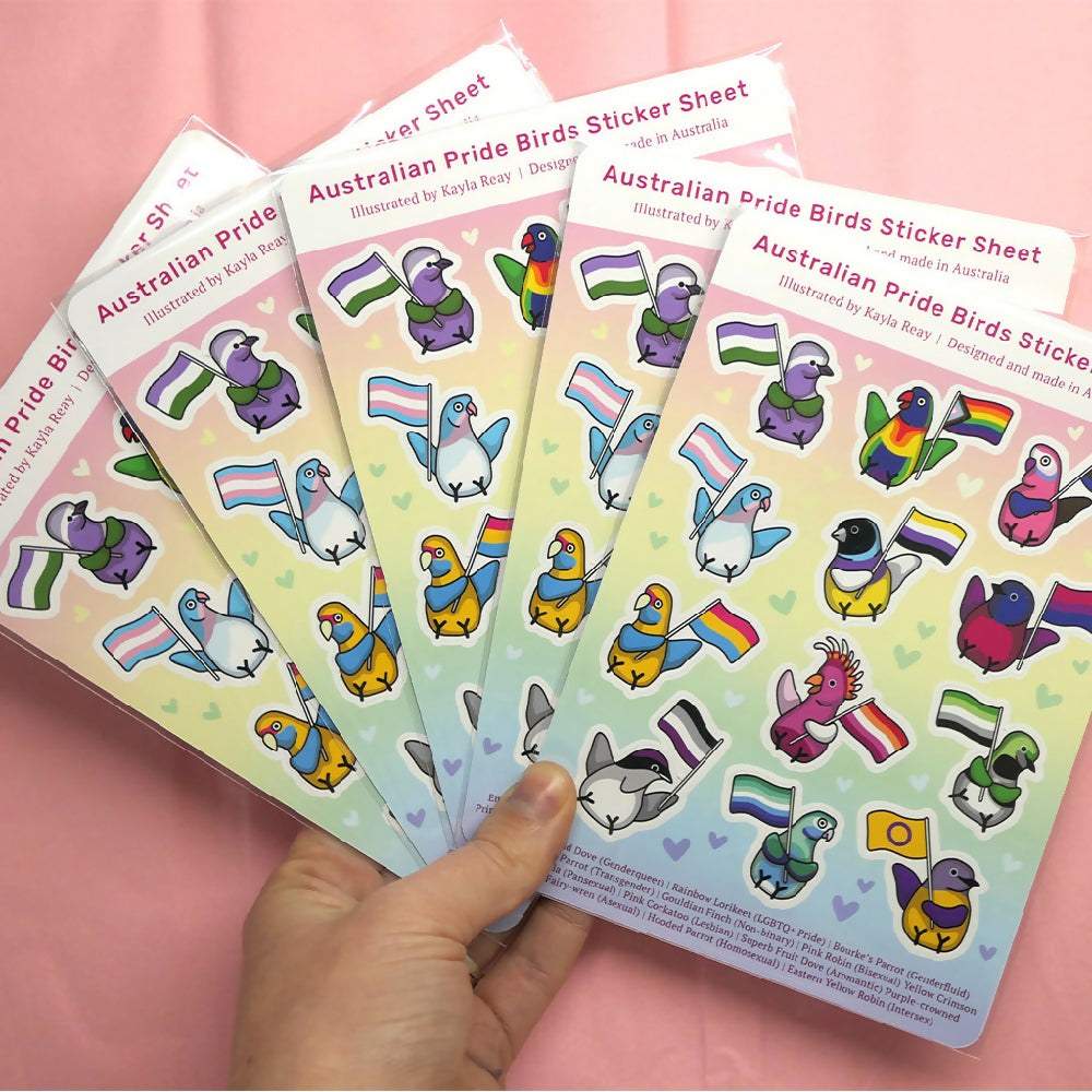 Australian Pride Birds Sticker Sheet