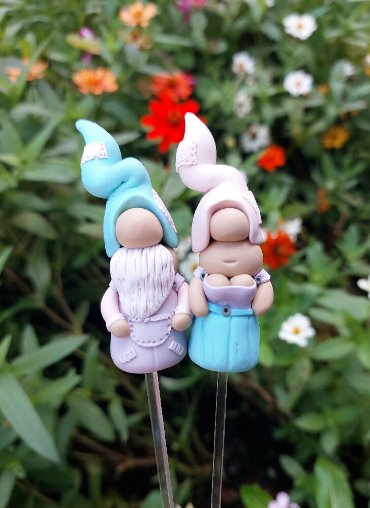 Tiny Gnomes - Pastels - Handmade Polymer Clay