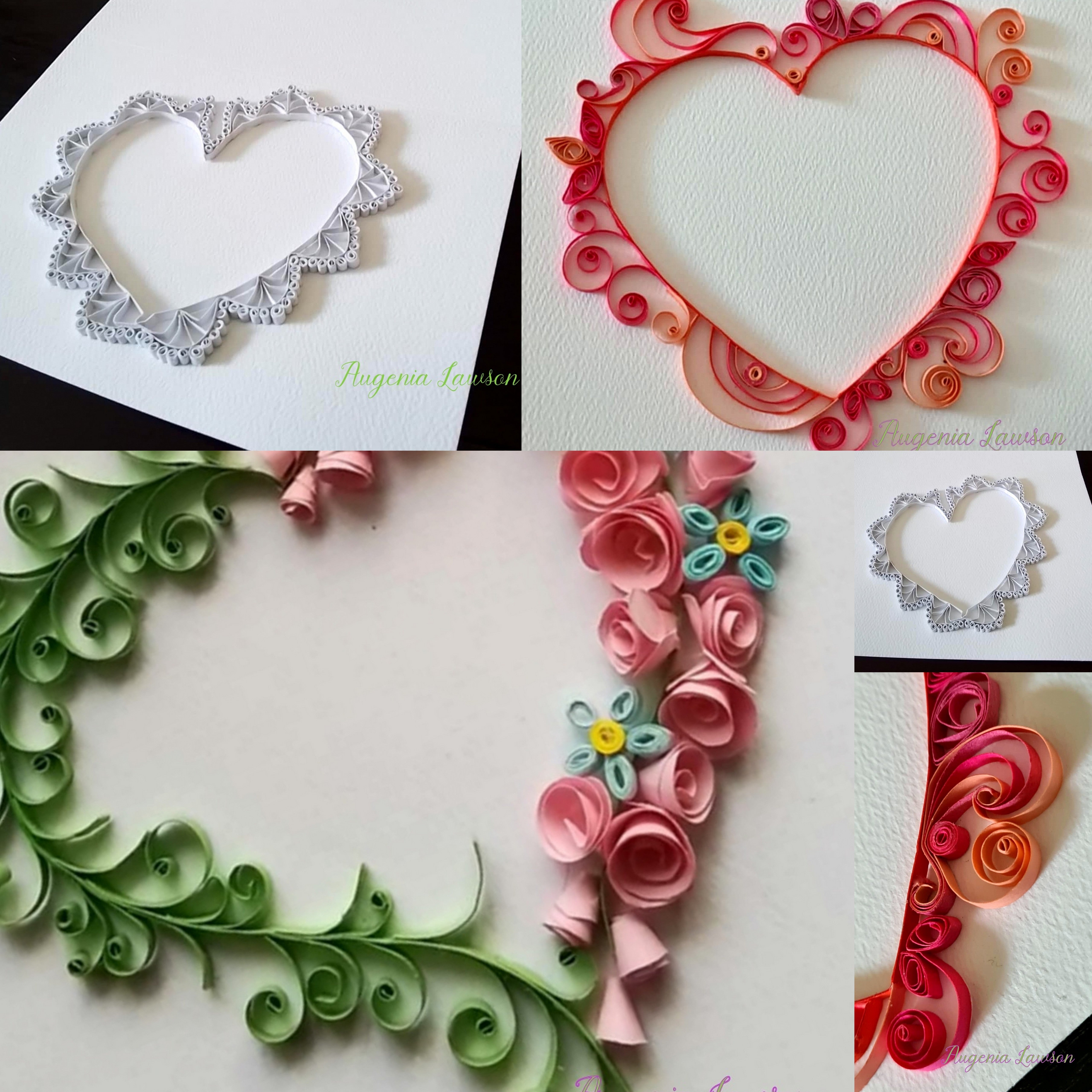 Handmade Quilled Heart Greeting Cards – Unique Designs – Wedding, Anniversary or Valentine’s Gift