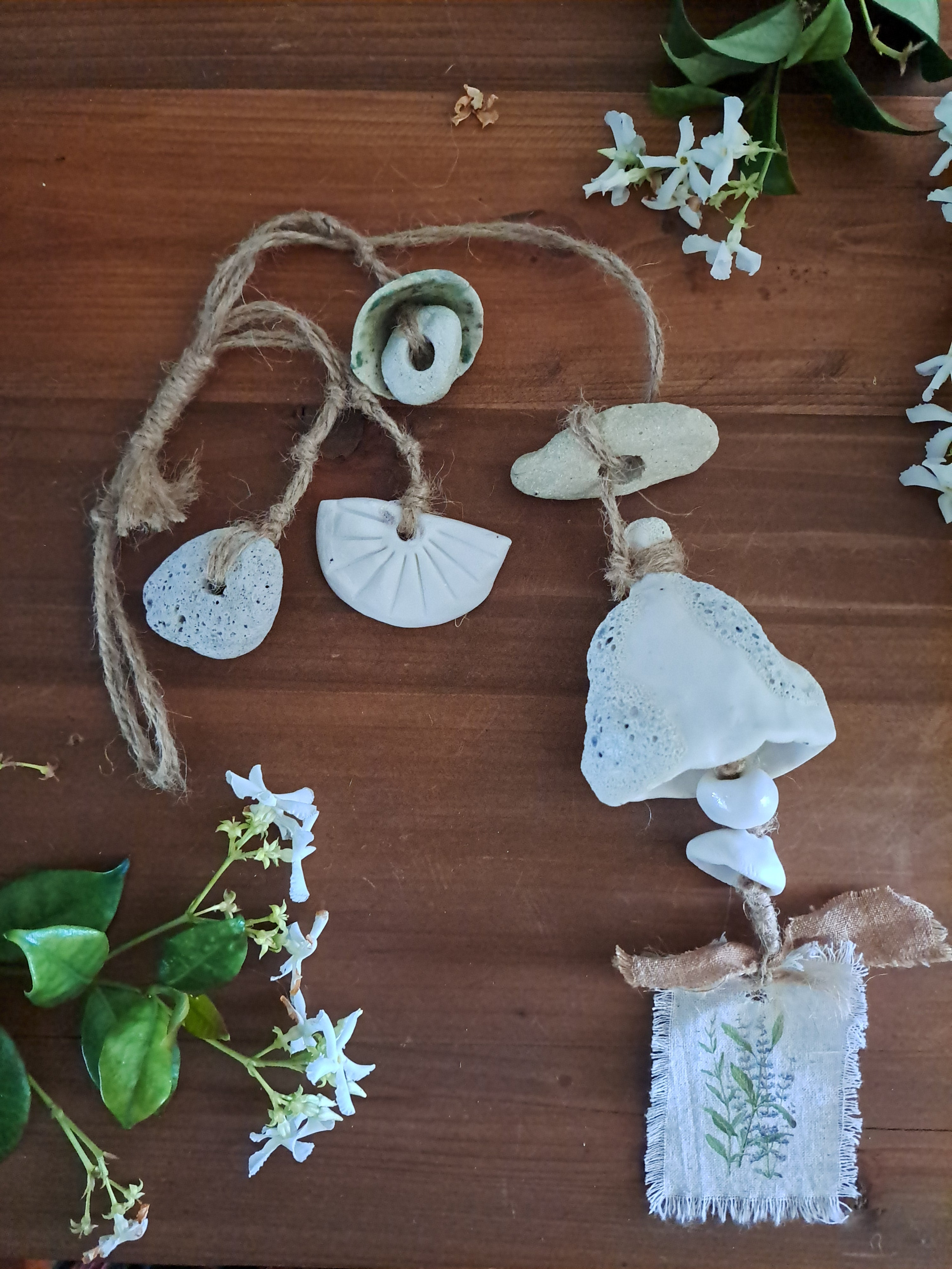 Ceramic Hanging Wall Art  - Bells, Chimes, Beads