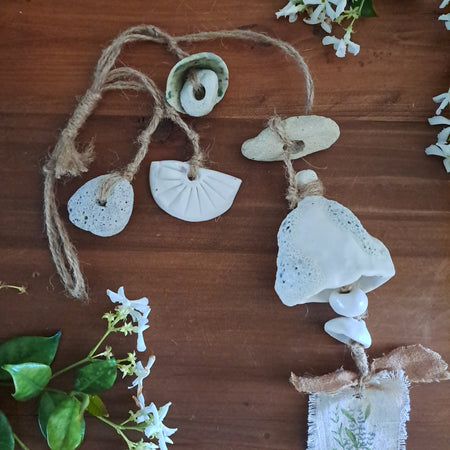 Ceramic Hanging Wall Art - Bells, Chimes, Beads