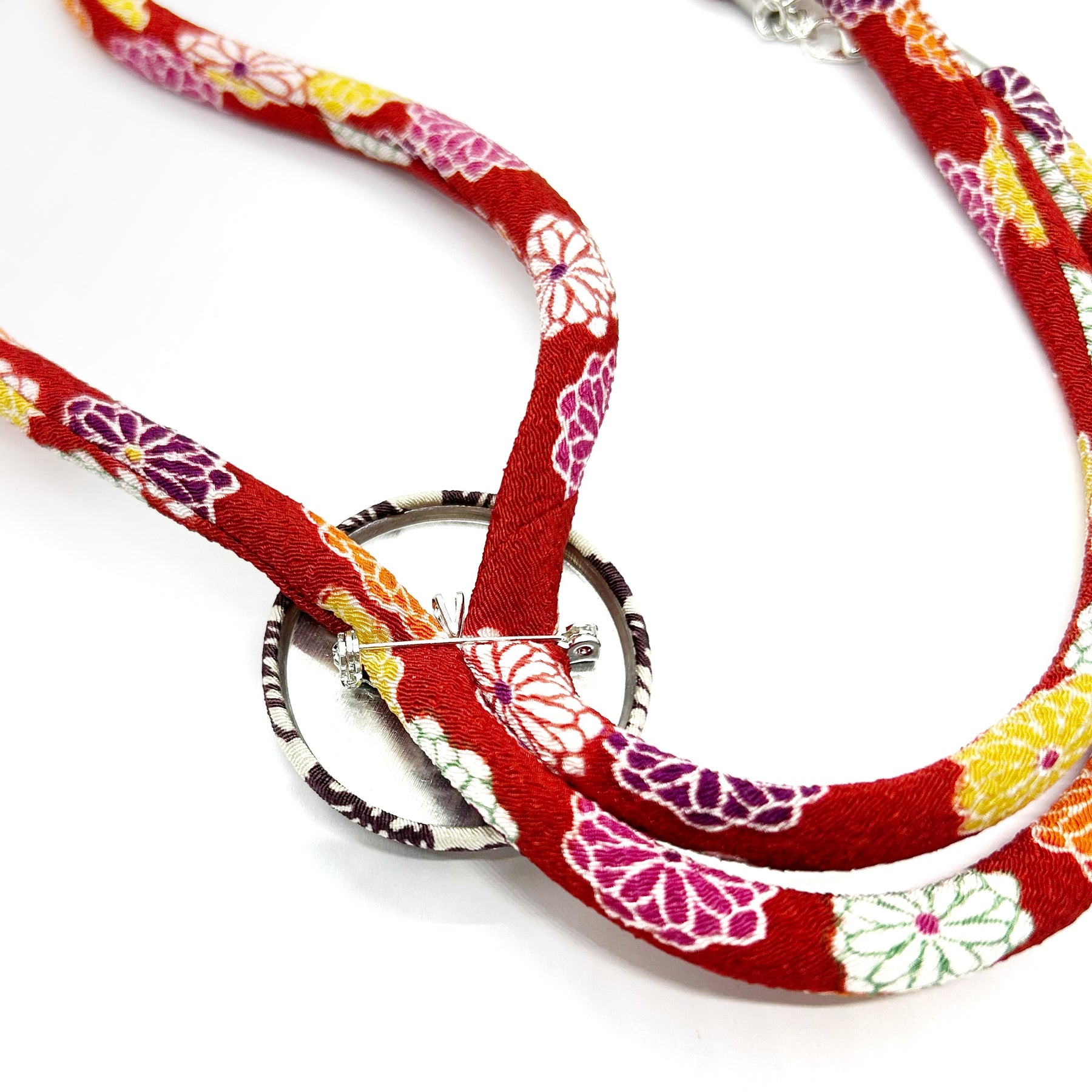 Kimono Cord Necklace - Purple Blossom