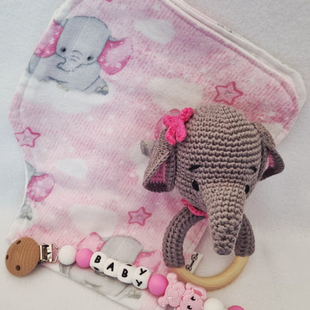 Baby Shower Gift Sets, Elephant Themed, Pink, 2 options - E020