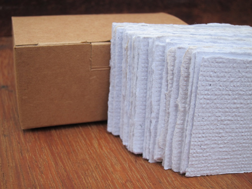 Handmade Recycled paper cards, DIY business tags (50)