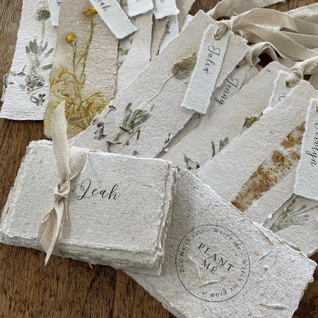 Bookmarks Handmade Paper Personalised Bundle of 5 - Yes you can have 5 different names!