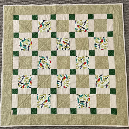 Patchwork lap quilt throw rug blanket, Eastern Rosella