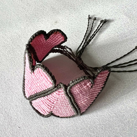 Hearts Micro Macrame Bracelet (XL Size)