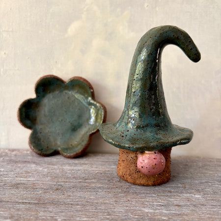 Nordic Gnome and Flower Tealight Candle Holder Set - Rustic & Teal