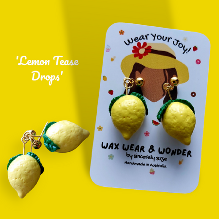Polymer Clay Earrings - Lemon Tease Drops
