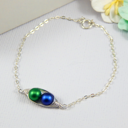 Petite Peas In A Pod Silver Bracelet