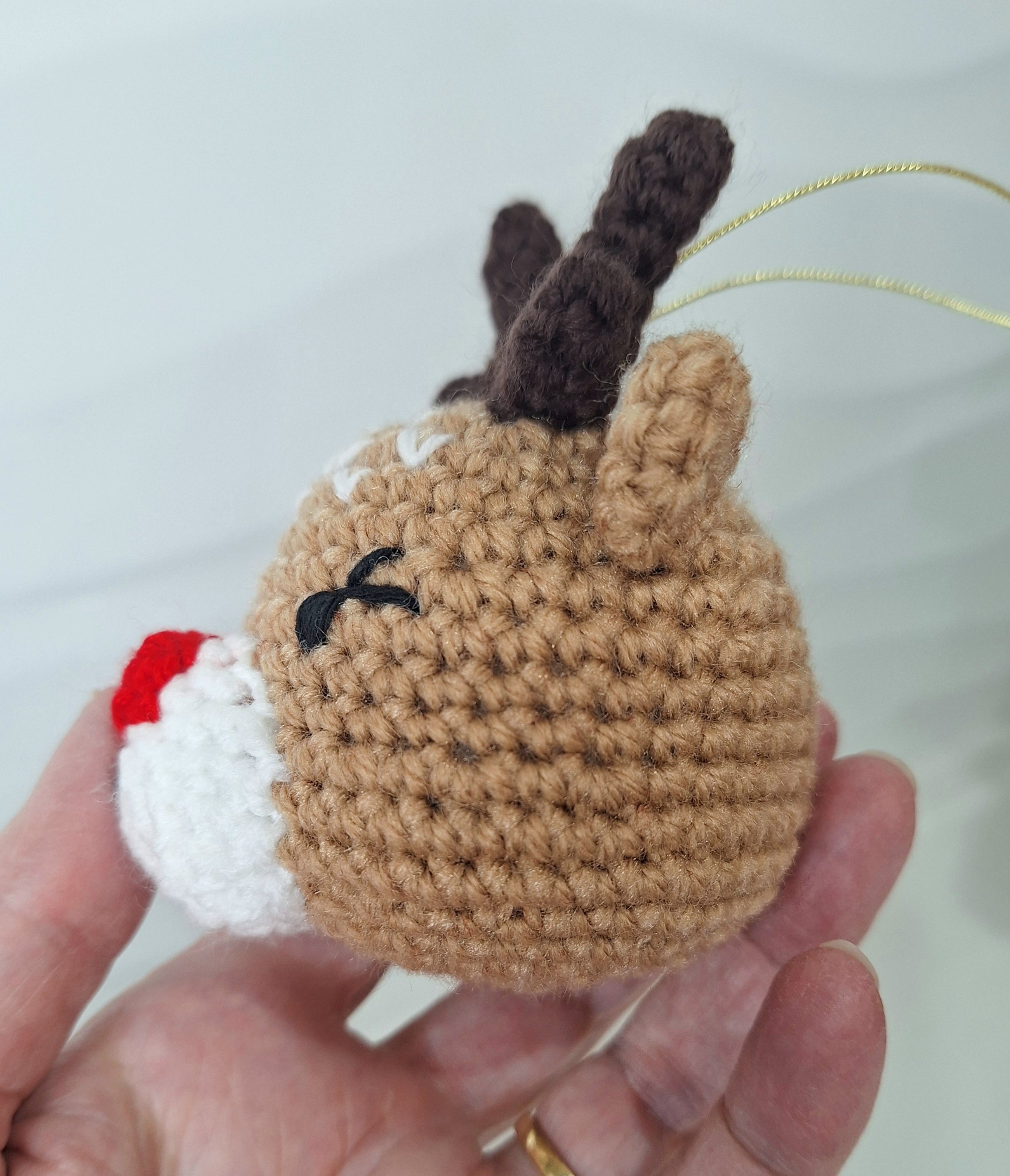 Crocheted Reindeer Christmas Tree Decoration