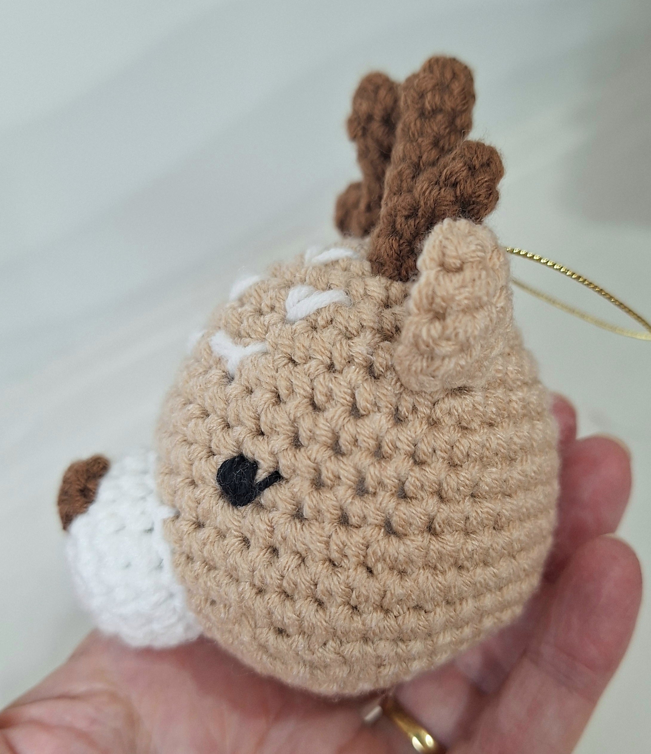 Crocheted Reindeer Christmas Tree Decoration