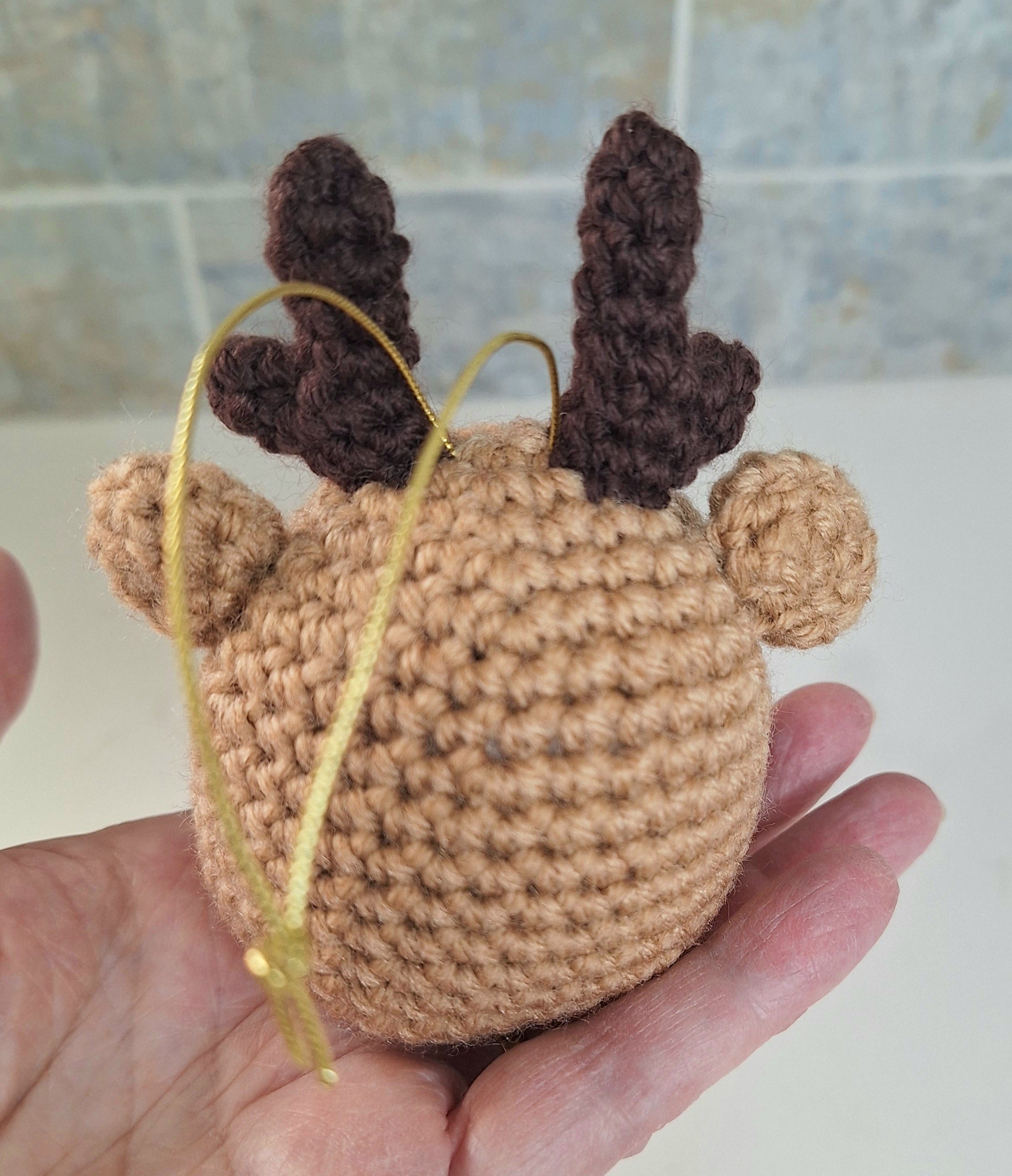 Crocheted Reindeer Christmas Tree Decoration