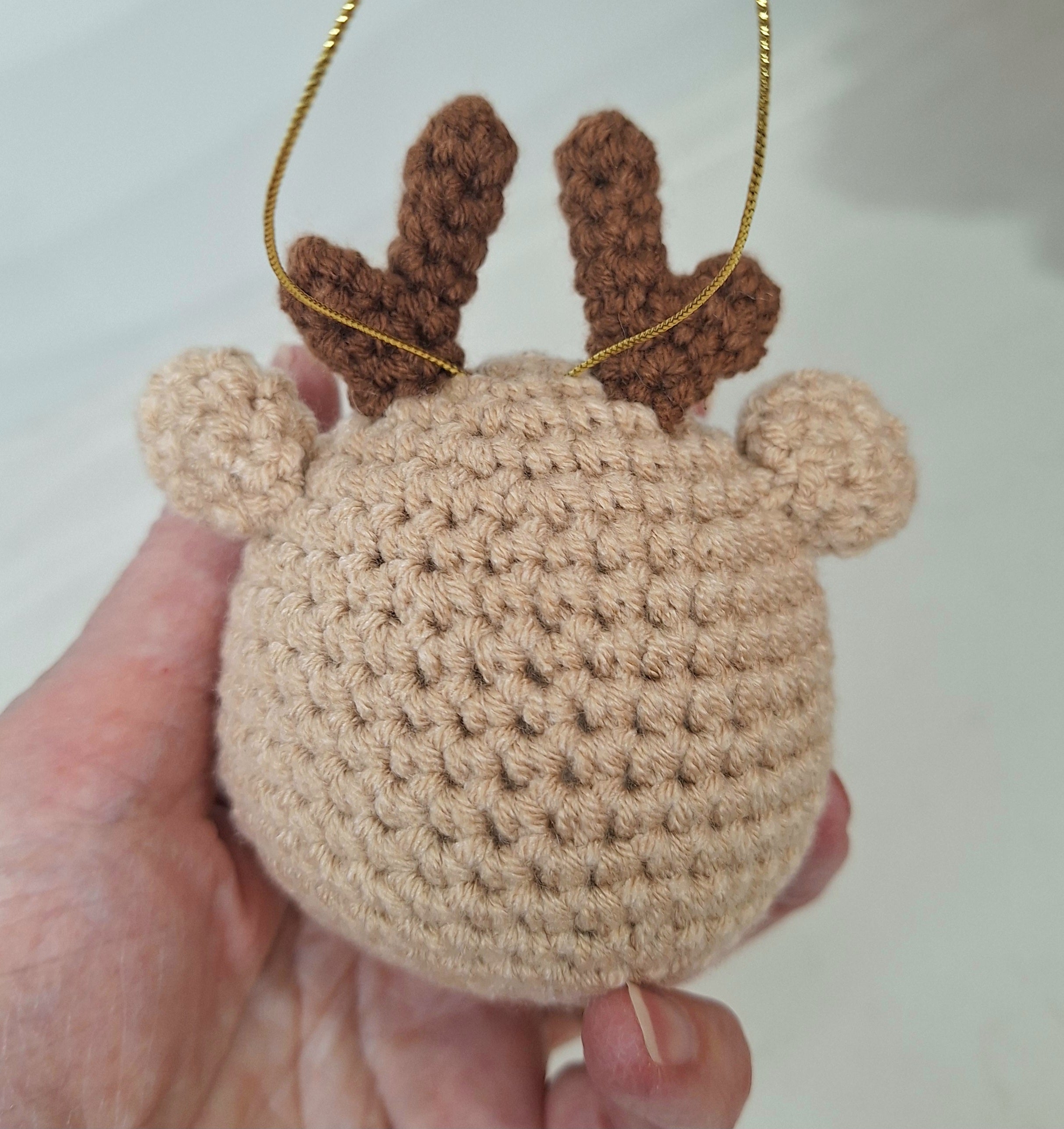 Crocheted Reindeer Christmas Tree Decoration