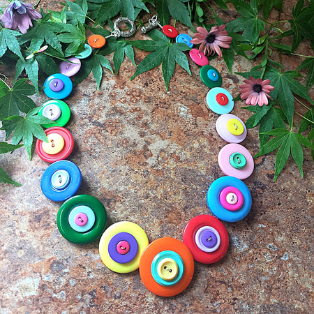 Colourful Button necklace - Bright and Beautiful