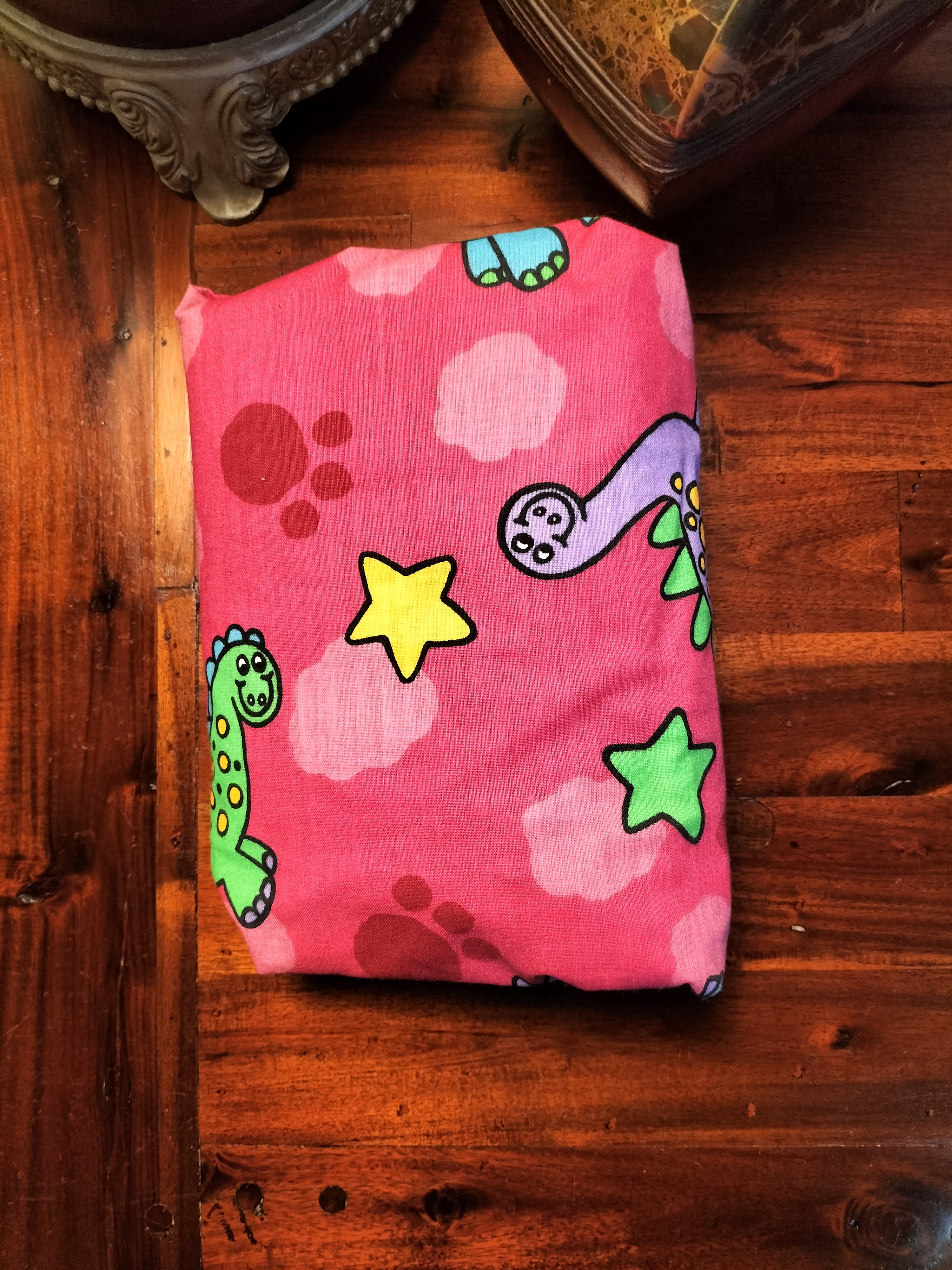 FITTED COT SHEETS - PINK DINOSAURS