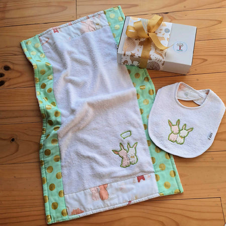 Baby Change Mat with Bib | Rabbit Theme