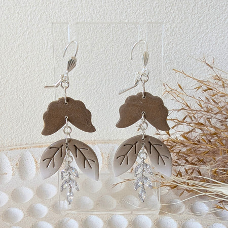 Brown Tones Leaf Earrings. Free Postage!