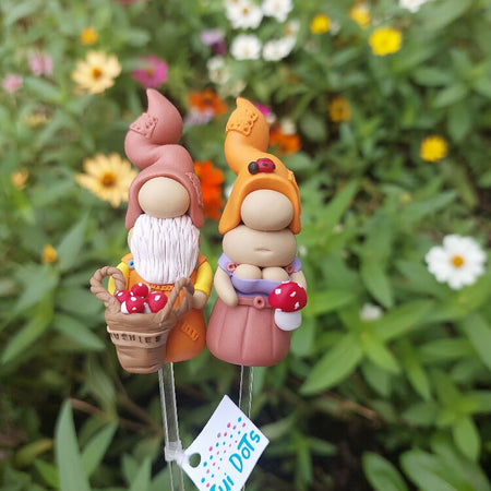 Tiny Gnomes - Mushies - Handmade Polymer Clay