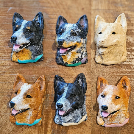 Custom Painted Australian Cattle Dog Sculpture