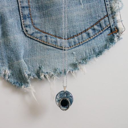 The Ring - Denim Necklace