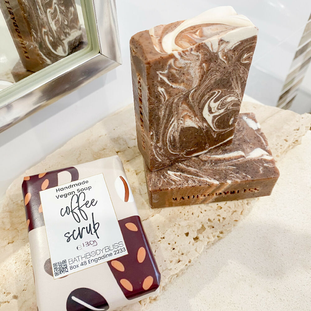 Handmade Vegan Coffee Scrub Soap view 3