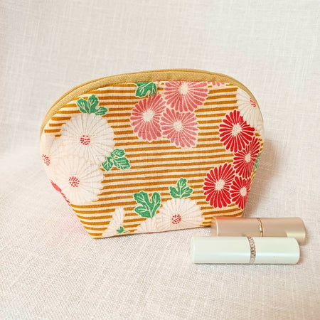 Cosmetic Pouch Chrysanthemum - Mustard Yellow