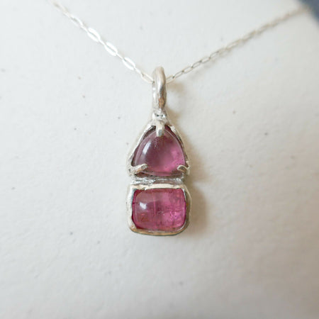 Sterling Silver Pendant with Pink Tourmaline