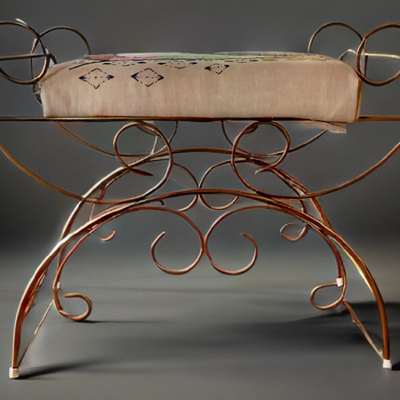 Embroidered vintage stool