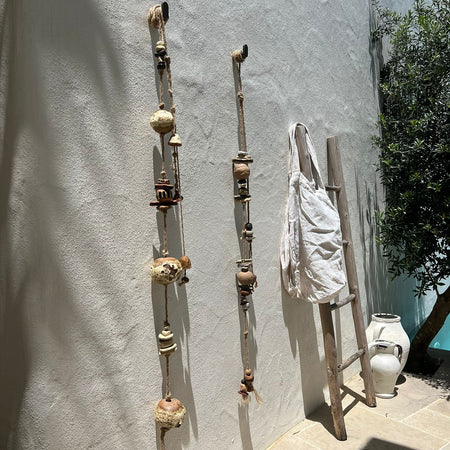 Substantial Contemporary Hanging Wall Art - Ceramic Bells, Chimes, Beads