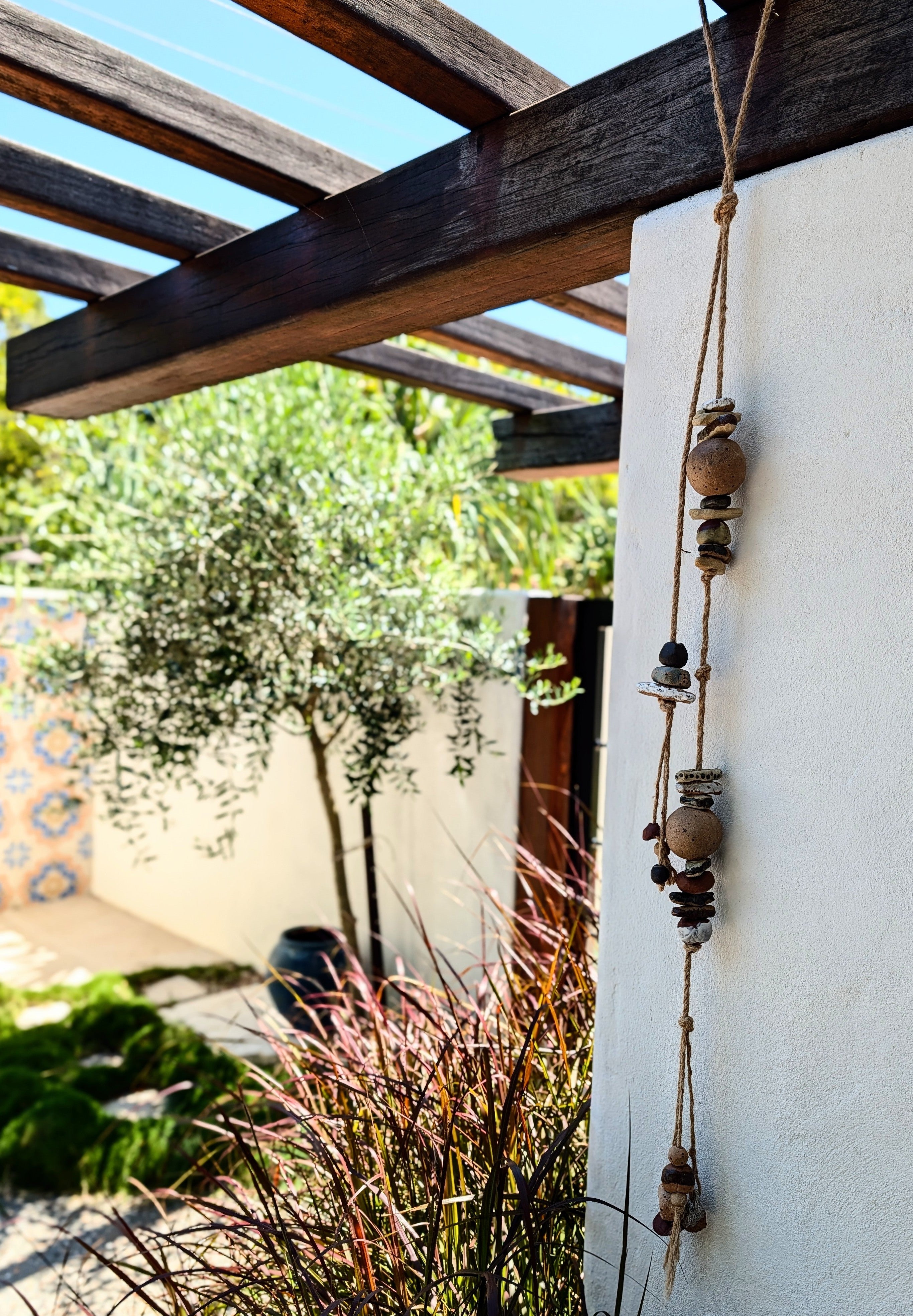 Substantial Contemporary Hanging Wall Art - Ceramic Bells, Chimes, Beads