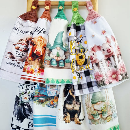 Kitchen Hand Towel | Hanging | Polyester Microfibre | SINGLE LAYER | 9 Styles - 19 - 27