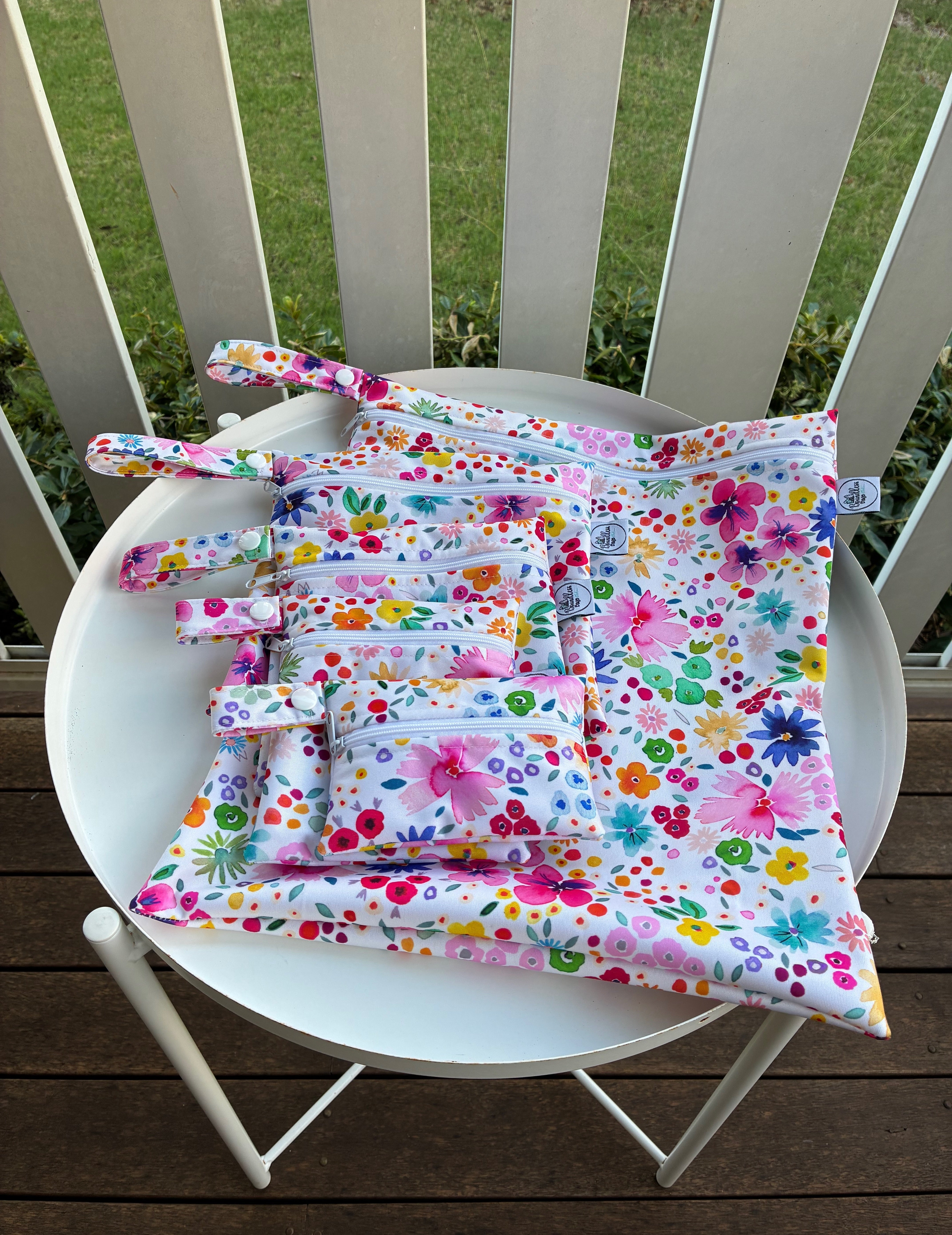 READY MADE Water-resistant wet bags - Spring Party Confetti Ditsy Floral (Ninola Design)