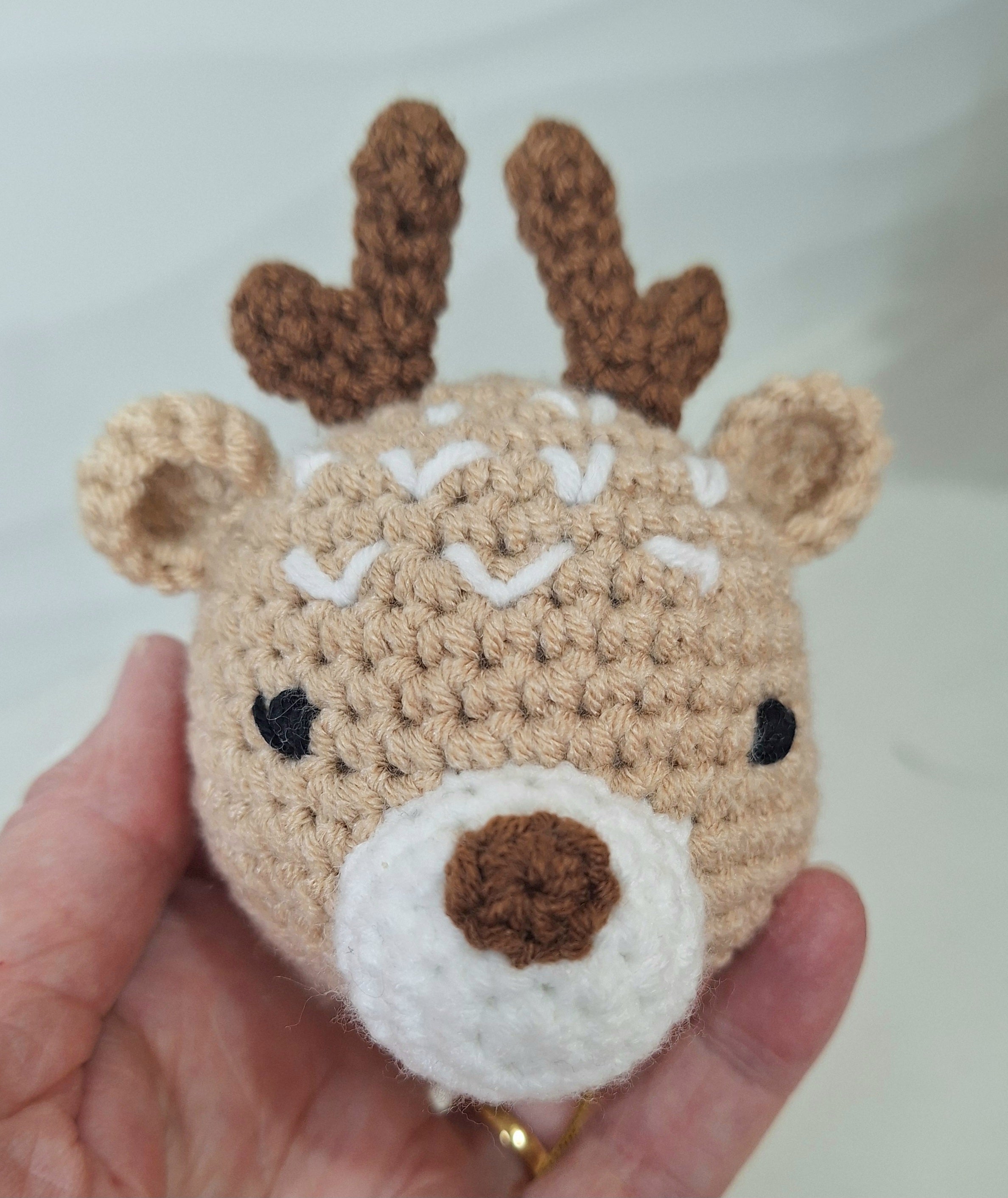 Crocheted Reindeer Christmas Tree Decoration