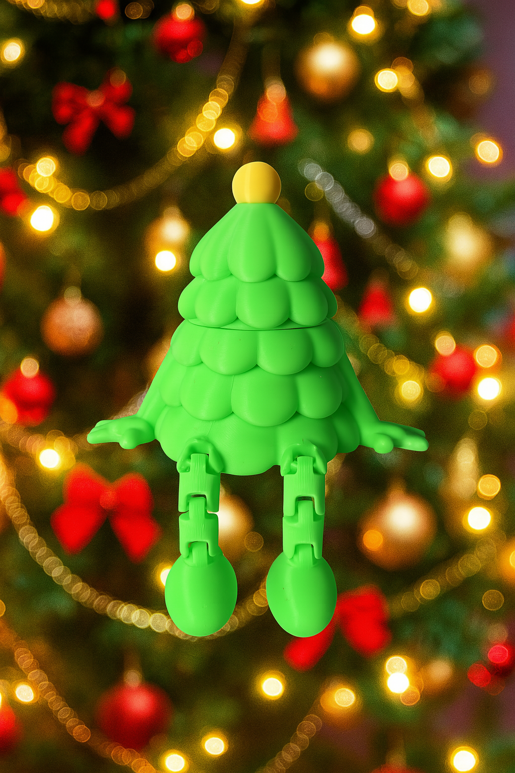 3D Printed Christmas Tree with 3 Christmas Crayons Inside