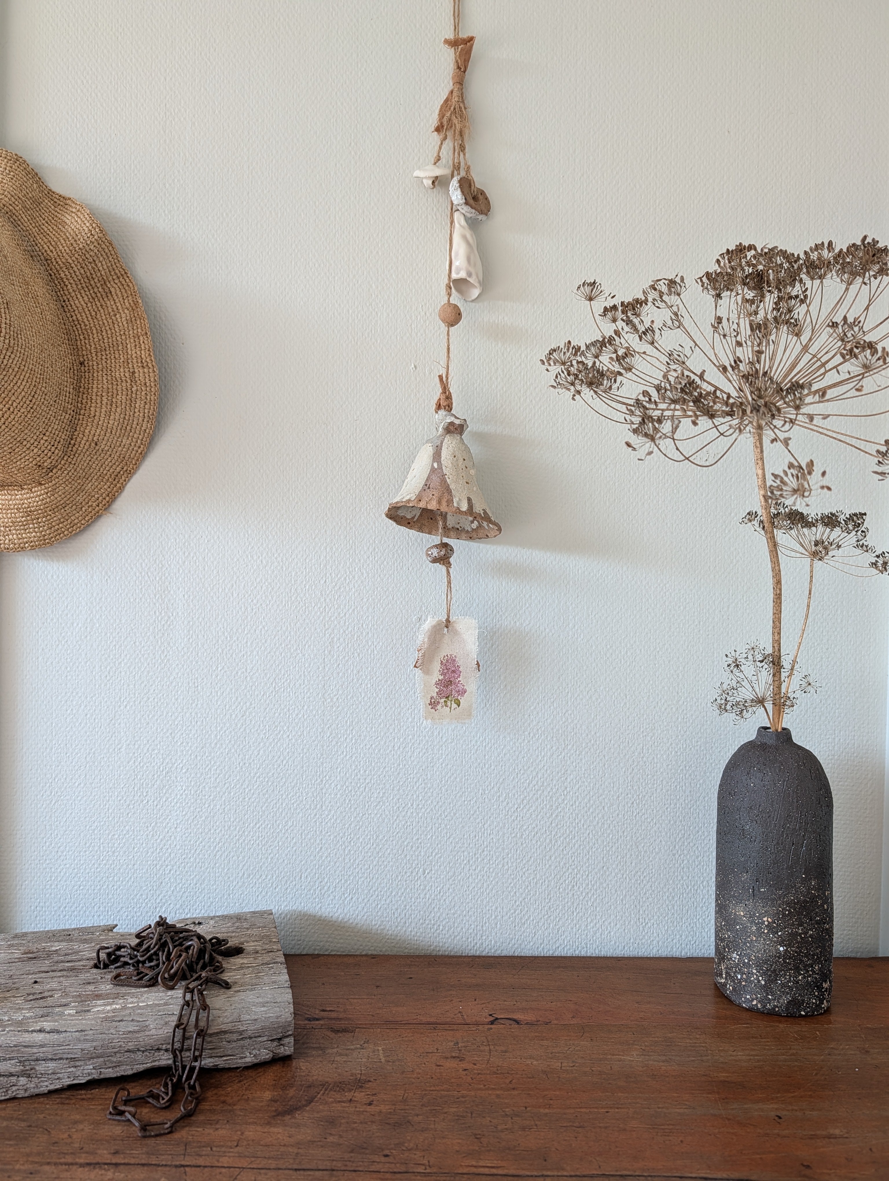 Contemporary Hanging Wall Art - Ceramic Bells, Chimes, Beads