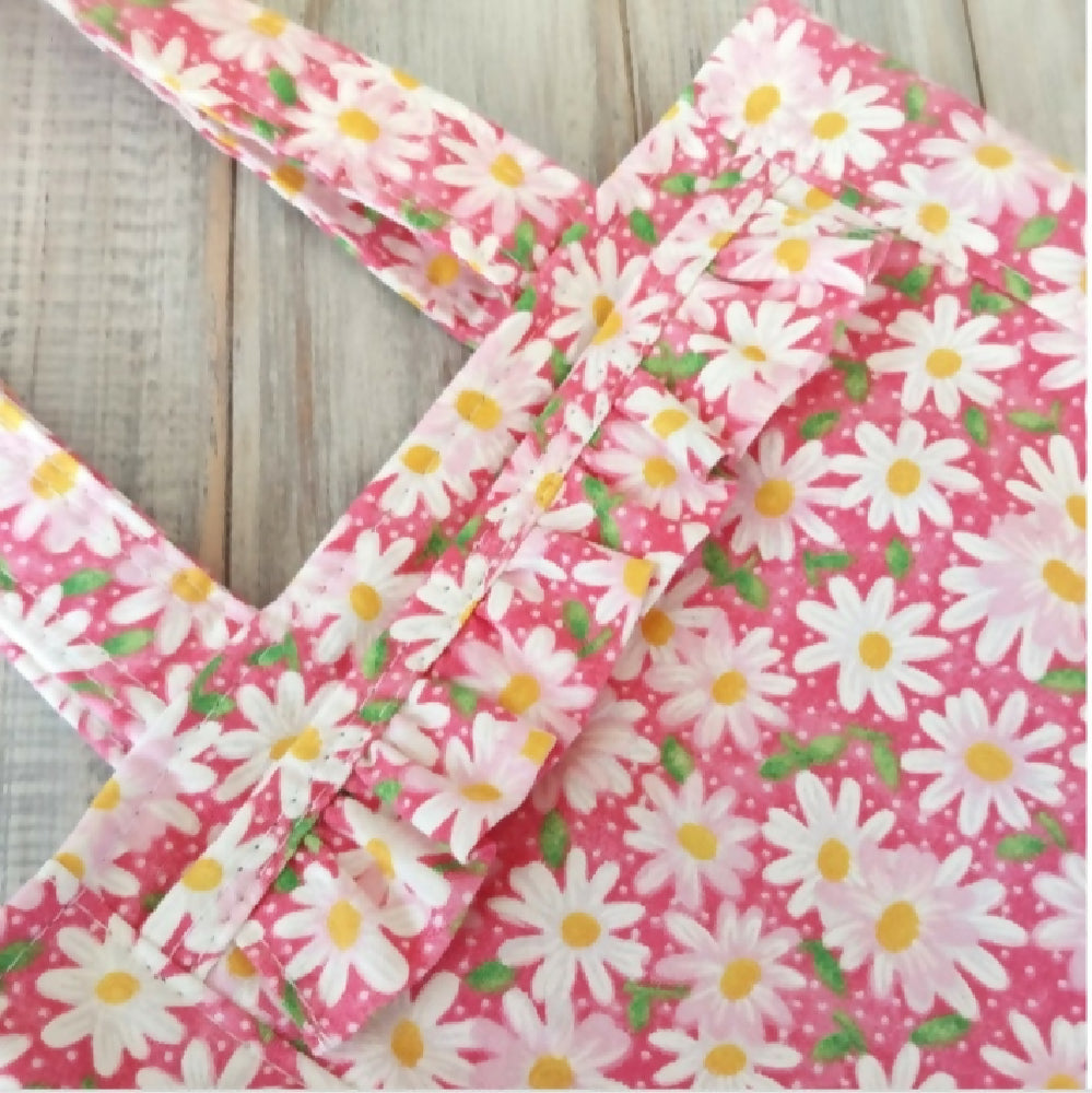Pink Daisies kids ruffle pocket handbag - Gift for little girl
