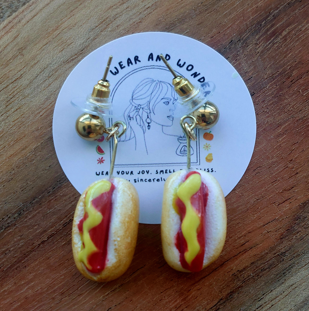 Hot Dog Earrings | Food Inspired Statement Earrings