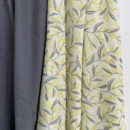 Baby Wraps Bundle x 2 / Muslin Cotton / Dark Grey & Wattle Flowers