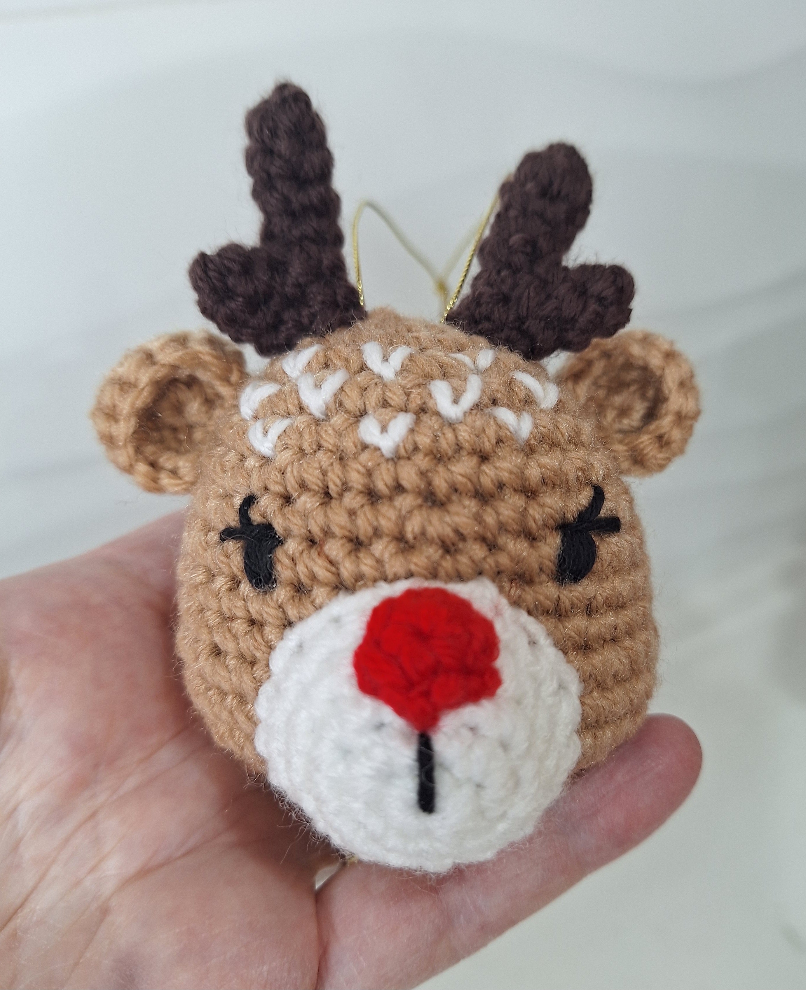 Crocheted Reindeer Christmas Tree Decoration